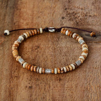 Thumbnail for Natural Jasper Brown Discs Handmade Beads Bracelet-Your Soul Place