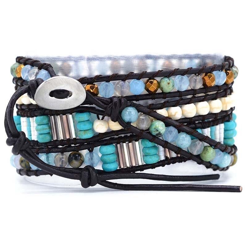 The Soothing Multi Mix Stone Wrap Bracelet-Your Soul Place