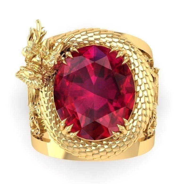 Elegant Dragon Red Crystal Ring-Your Soul Place