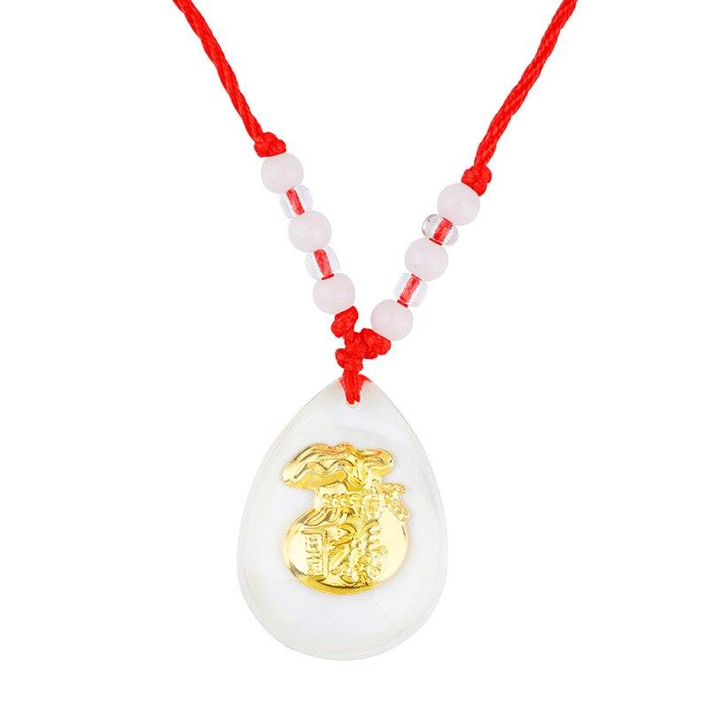 Transparent Auspicious 18k Gold Money Bag Charm Necklace-Your Soul Place