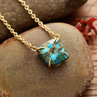 Thumbnail for Natural Turquoise Handmade Square Necklace-Your Soul Place