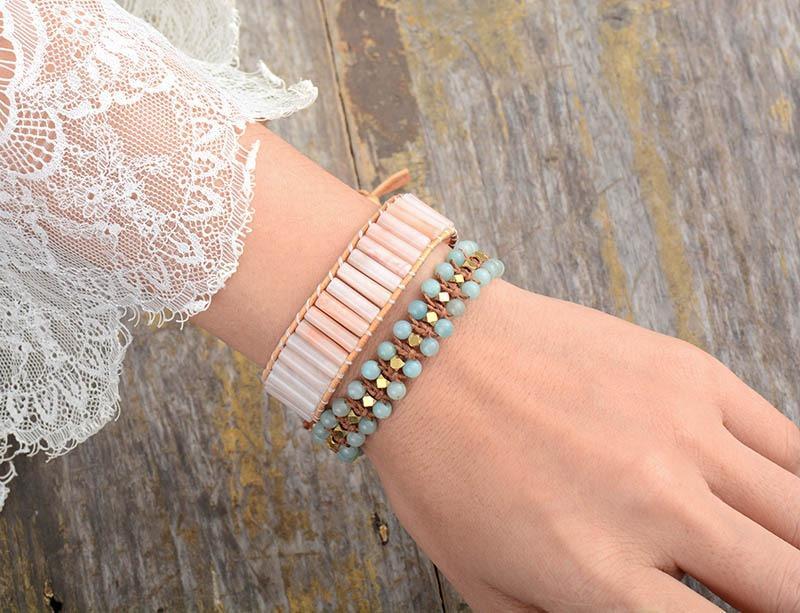 The Soothing Amazonite Bohemian Woven Bracelet-Your Soul Place
