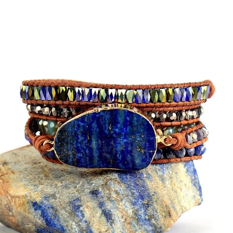Blue Galaxy Lapis Lazuli Wrap Bracelet-Your Soul Place