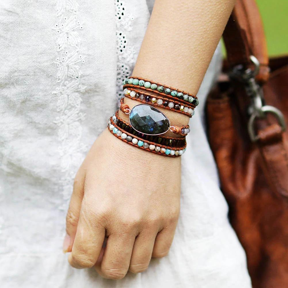 Stunning Labradorite Wrap Bracelet-Your Soul Place