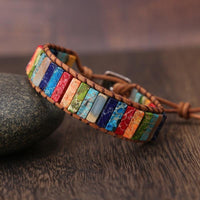 Thumbnail for Rainbow Jasper Leather Wrap Bracelet-Your Soul Place
