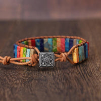Thumbnail for Rainbow Jasper Leather Wrap Bracelet-Your Soul Place