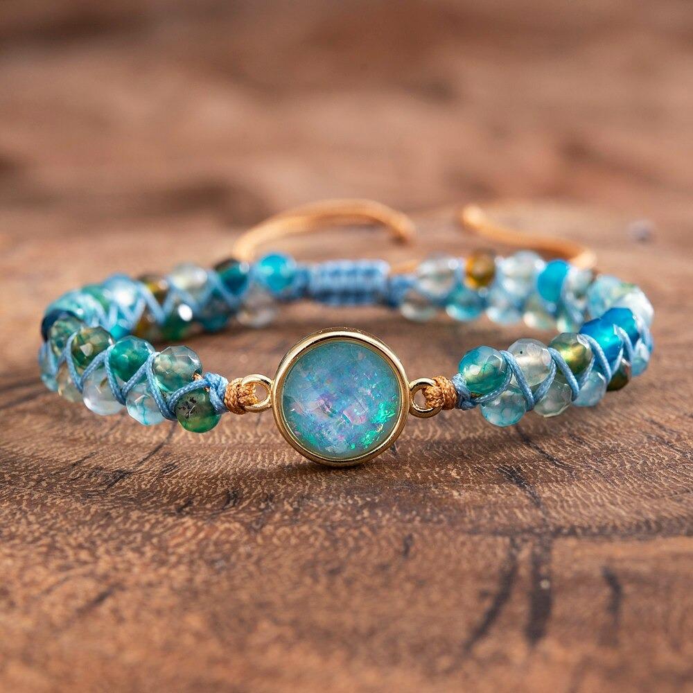 Blue Round Opal Bracelet-Your Soul Place
