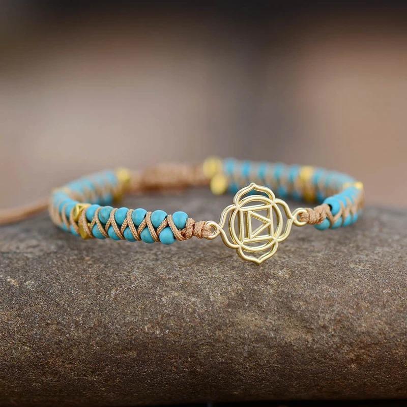 Lotus Charm Turquoise Bracelet-Your Soul Place