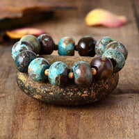 Thumbnail for Natural Stone Yoga Blue Ocean Jasper Wrap Bracelet-Your Soul Place