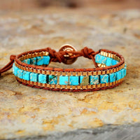 Thumbnail for Turquoise Woven Gold Chain Bracelet-Your Soul Place