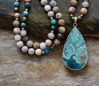 Thumbnail for Calming Ocean Jasper Inspiration Necklace-Your Soul Place
