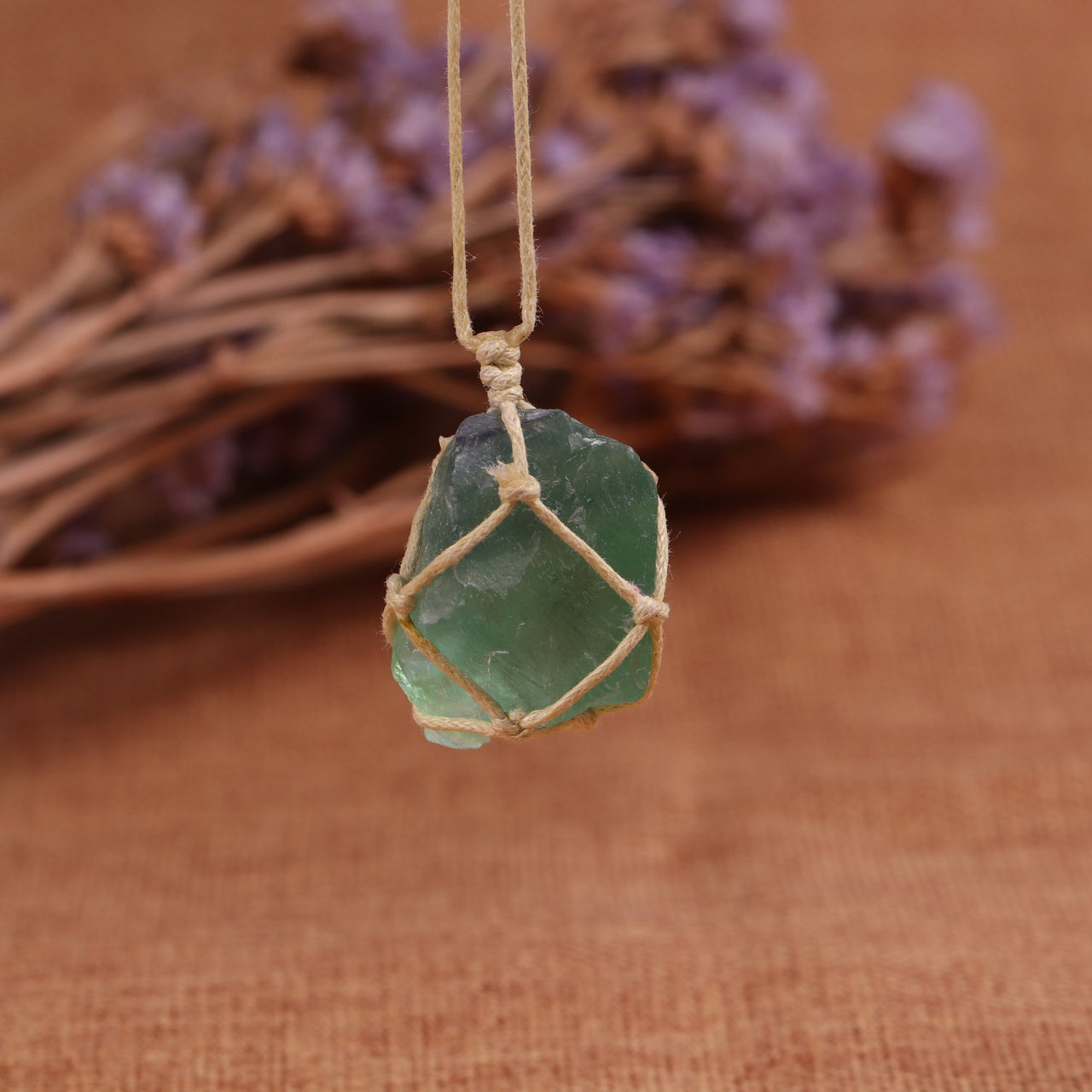 Gemstone Monthly - Dream Crystal Green Fluorite Rope Necklace-Your Soul Place