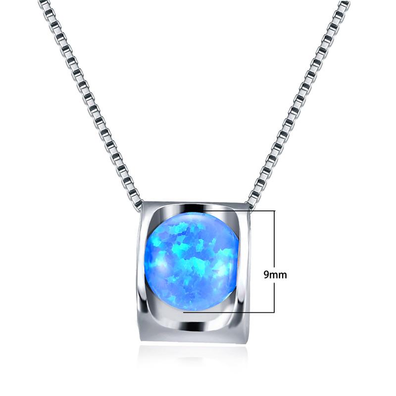 925 Sterling Silver Opal Pendant Necklace-Your Soul Place