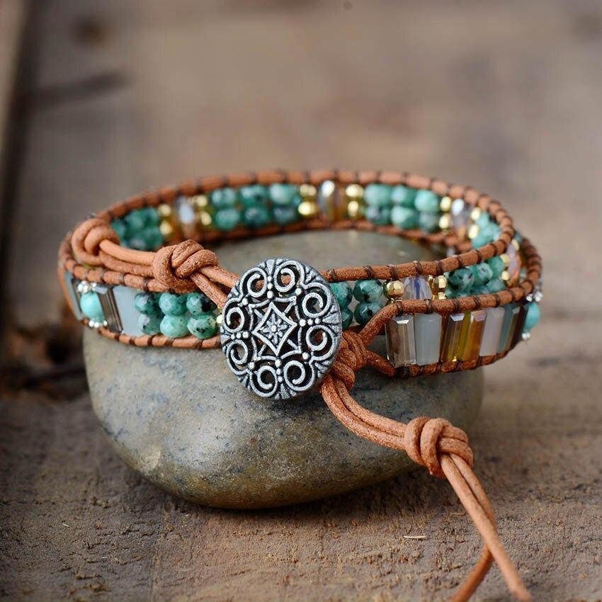 Happy Stones Africa Turquoise Wrap Bracelet-Your Soul Place