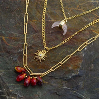 Thumbnail for Sun Moon Star Rose Quartz Necklace-Your Soul Place
