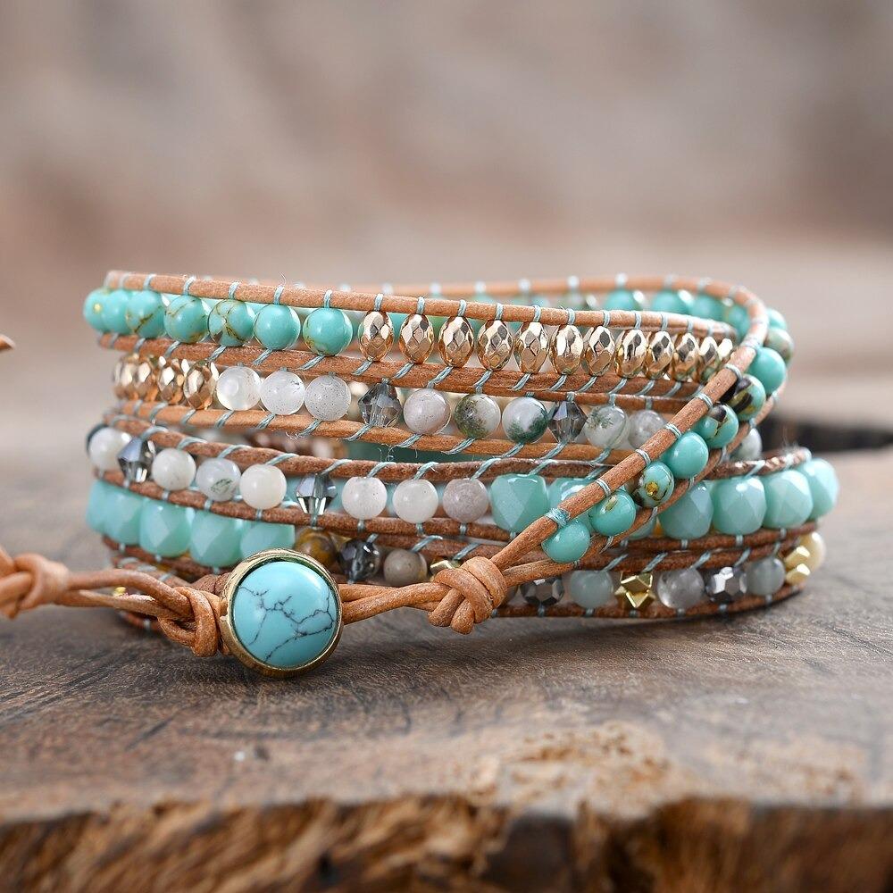 BEE INSPIRED Amazonite Wrap Bracelet-Your Soul Place
