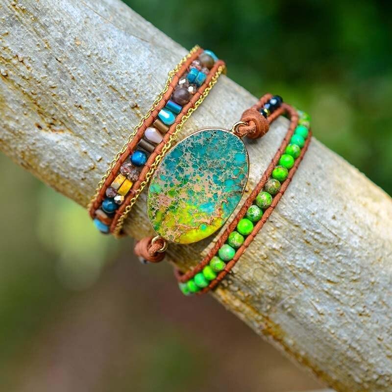 Take Me To Nature Imperial Jasper Wrap Bracelet-Your Soul Place