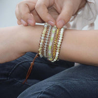 Thumbnail for New Beginnings Limestones Miyuki Wrap Bracelet-Your Soul Place