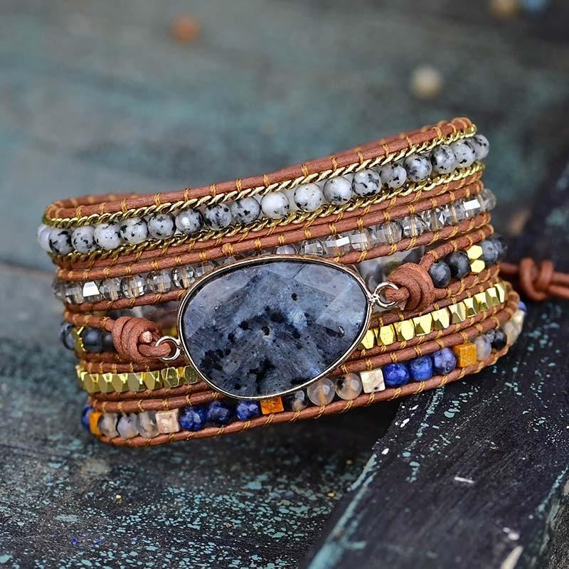 Black Labradorite Protective Wrap Bracelet-Your Soul Place