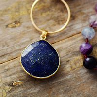 Thumbnail for Moonlit Memories Purple Fluorite Lapis Necklace-Your Soul Place