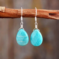 Thumbnail for Nature Amazonite Courage Teardrop Earrings-Your Soul Place
