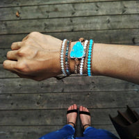 Thumbnail for The Positivity Turquoise And Howlite Wrap Bracelet-Your Soul Place