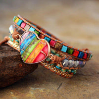 Thumbnail for Romantic Spiritual Jasper Heart Wrap Bracelet-Your Soul Place