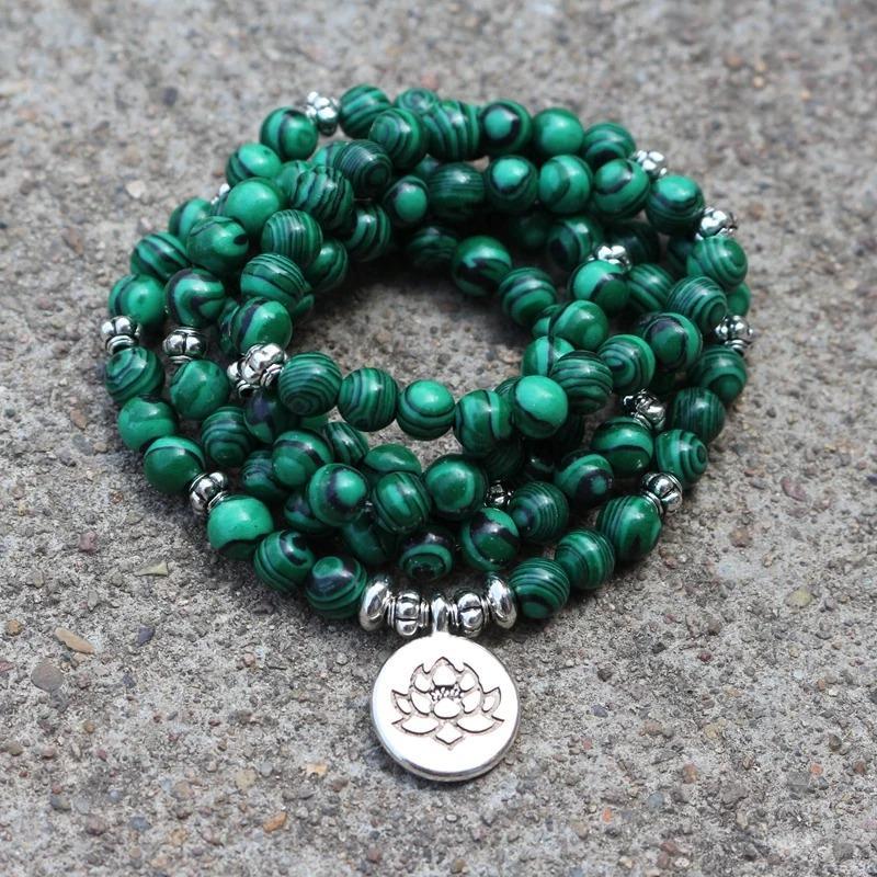 Live In The Silt But Not Imbrued Malachite Mala Bracelet/Necklace-Your Soul Place