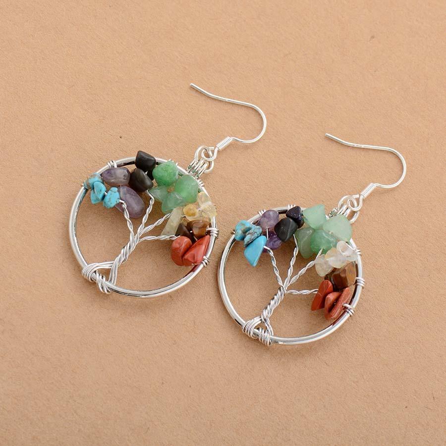7 Chakra Tree Of Life Earrings-Your Soul Place