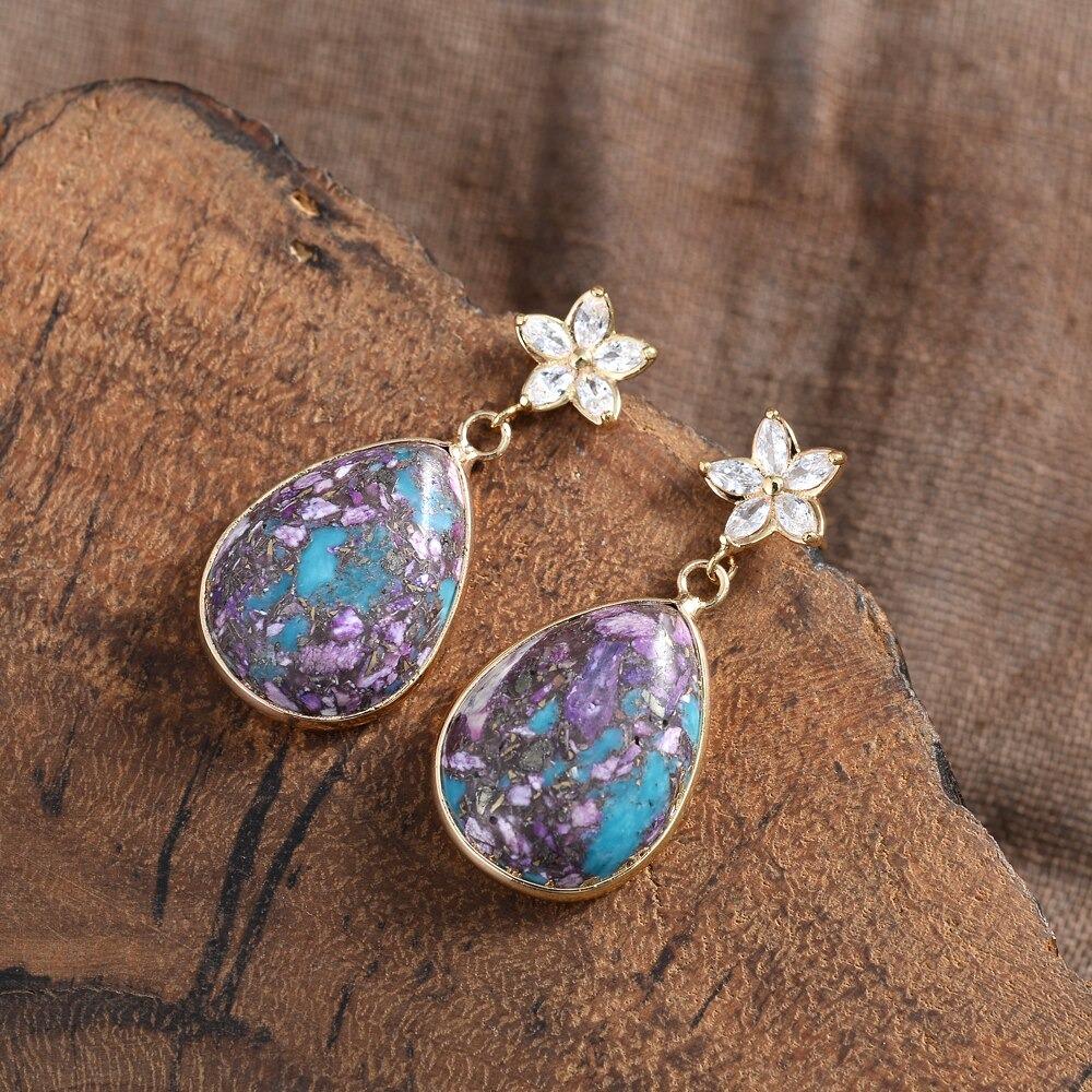Purple Floral Jasper Earrings-Your Soul Place