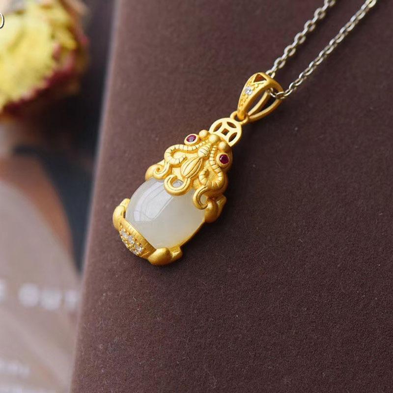Natural Jade Pixiu Fortune Necklace-Your Soul Place