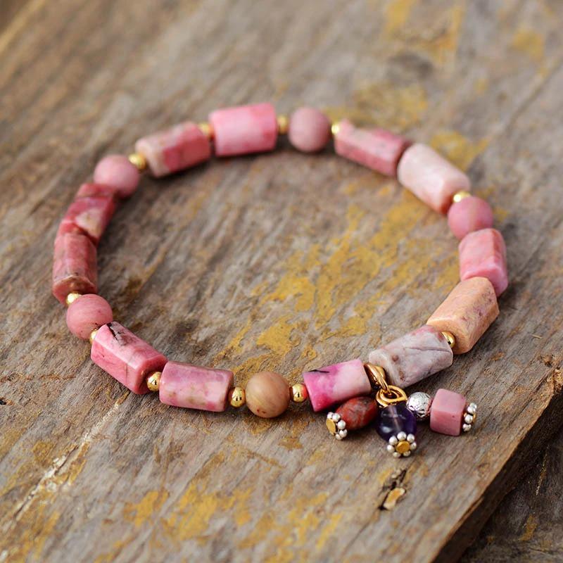 Pink Beach Rhodonite Bracelet-Your Soul Place