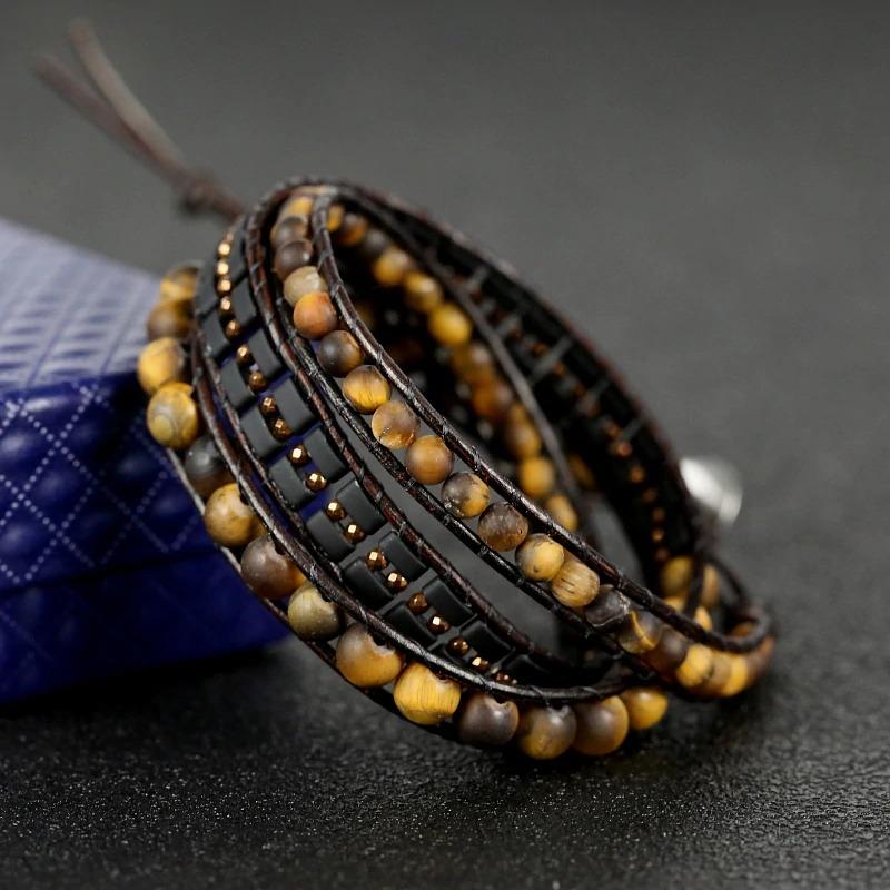 Luxury Tiger Eye Beads Wrap Bracelet-Your Soul Place