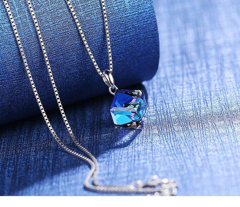 Austrian Crystal Aurora Cube Necklace-Your Soul Place
