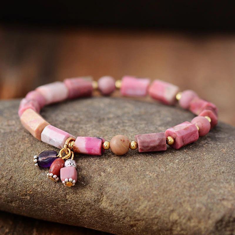 Pink Beach Rhodonite Bracelet-Your Soul Place