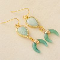 Thumbnail for Crescent Aventurine Teardrop Earrings-Your Soul Place