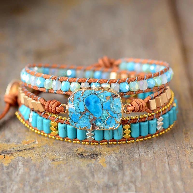 Turquoise Ocean Wrap Bracelet-Your Soul Place