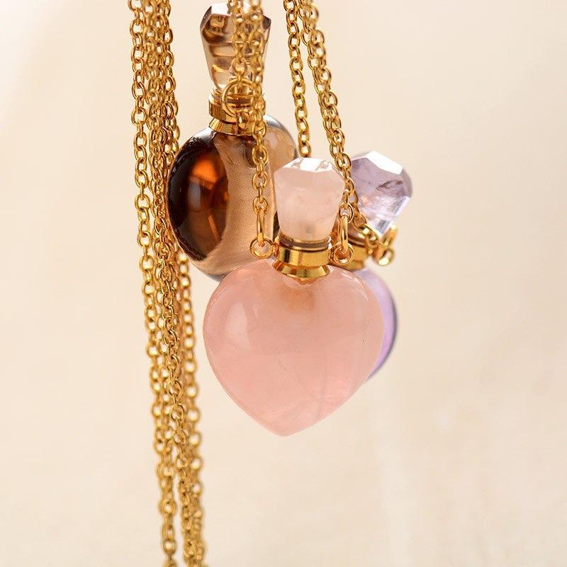 Natural Pure Love Quartz Heart Necklace-Your Soul Place