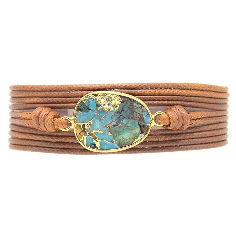 Gold Ocean Jasper Wrap Bracelet-Your Soul Place