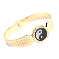 Thumbnail for Yin & Yang Energy Spell Mantra Titanium Steel Bangle-Your Soul Place