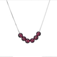 Thumbnail for Natural Red Garnet Revitalization Clavicle Necklace-Your Soul Place
