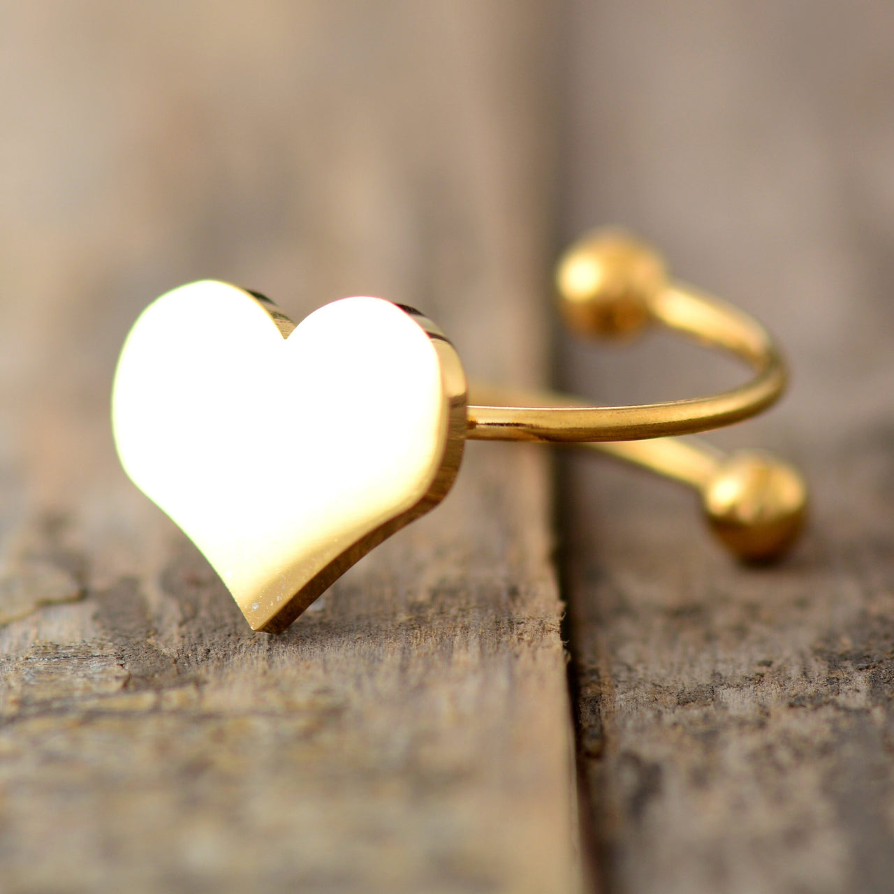 Shiny Gold Heart Ring-Your Soul Place
