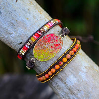 Thumbnail for Fall Caramel Imperial Jasper Wrap Bracelet-Your Soul Place