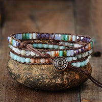 Thumbnail for Natural Mixed Gemstones and Tree of Life Wrap Bracelet-Your Soul Place