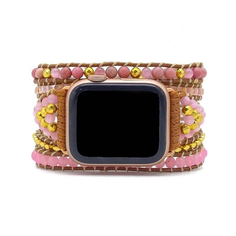 Primarily Pinks Rose Quartz Apple Watch Strap-Your Soul Place