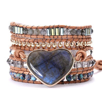 Thumbnail for Blue Focus Heart Labradorite Wrap Bracelet-Your Soul Place