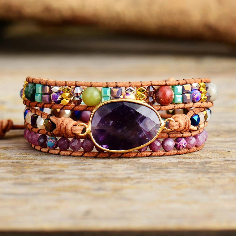 Amethyst Spirit Steady Wrap Bracelet-Your Soul Place