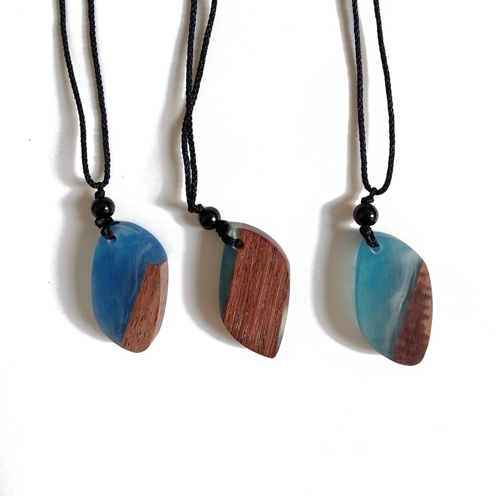 Anti-Anxiety Wood & Ocean Resin Handmade Rope Necklace-Your Soul Place