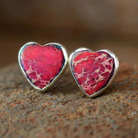 Thumbnail for Perfect Light Heart Jasper Stud Earring-Your Soul Place
