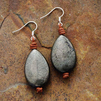 Thumbnail for The Earth Pyrite Teardrop Earrings-Your Soul Place